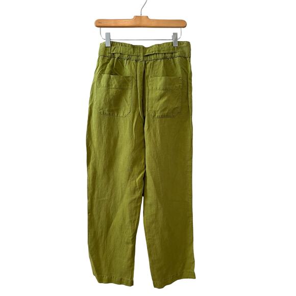 Cynthia Rowley Straight Leg Soft Wash Belted Pants Vintage Green 8 - Picture 3 of 6